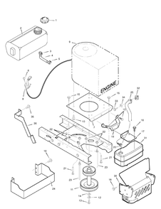 Engine Mount Diagram and Parts List for 7800291-312006X78C 2008 Briggs and Stratton Lawn Tractor